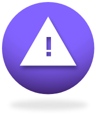 Caution inside circle icon